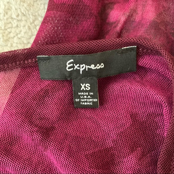 Y2k 90s Express Mesh Stretch Long Sleeve Top Angels Floral Westwood Gaultier - Picture 7 of 7